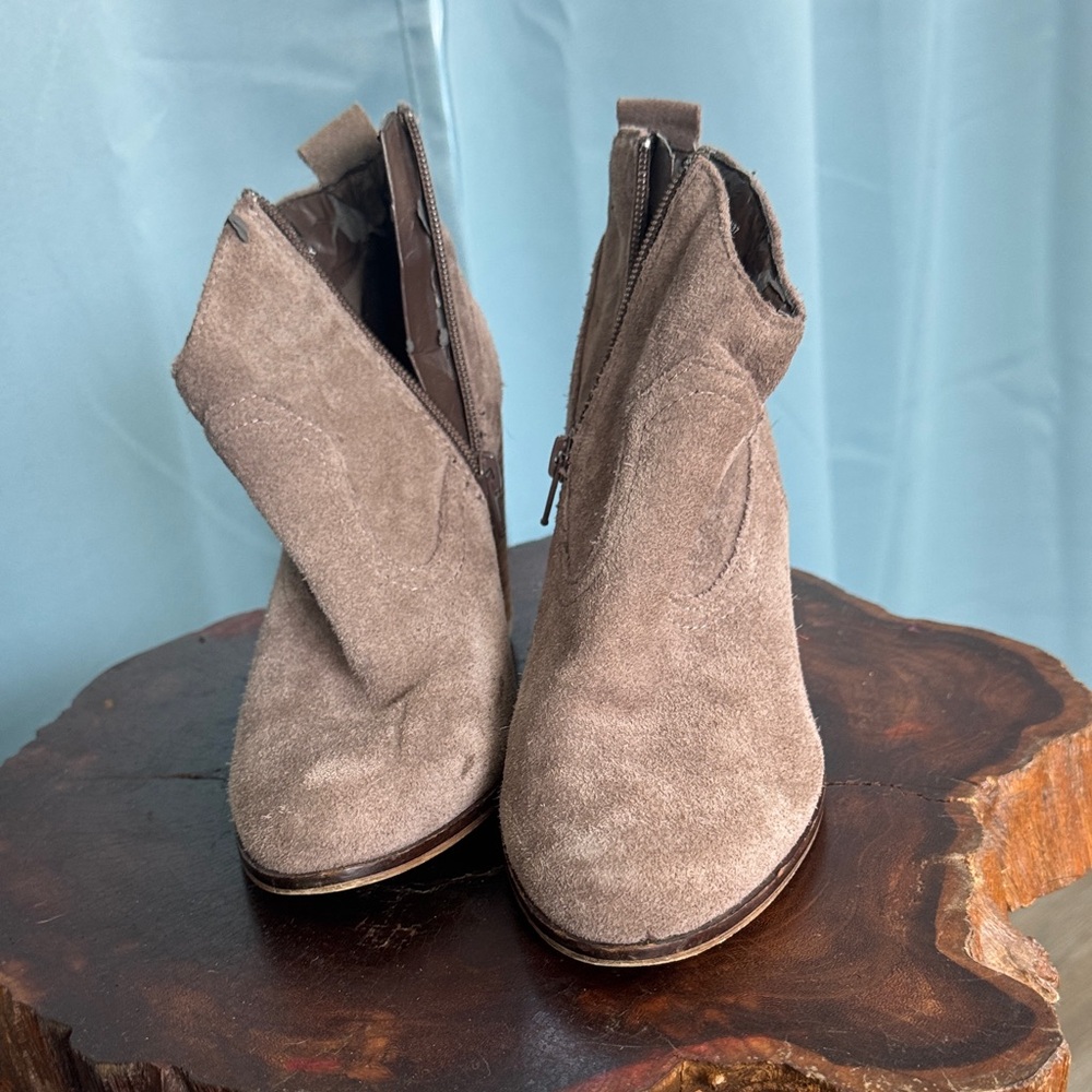 Steve Madden Taupe Suede Ankle Booties